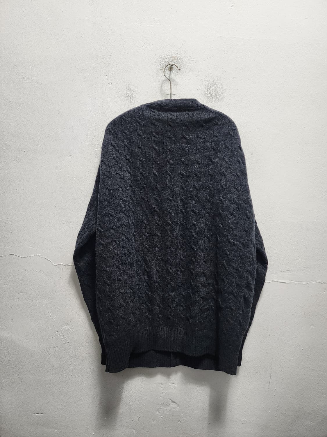 빈폴 엘보패치 꽈배기 울 가디건 상품이미지2