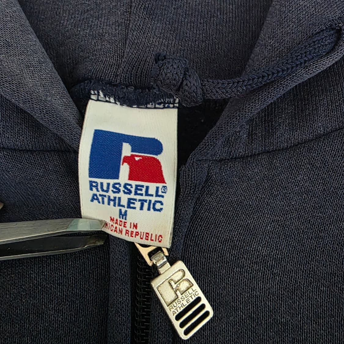 [M] 90s 러셀 애슬레틱 후드집업 네이비 ver. 트래쉬드, 페이드 상품이미지8