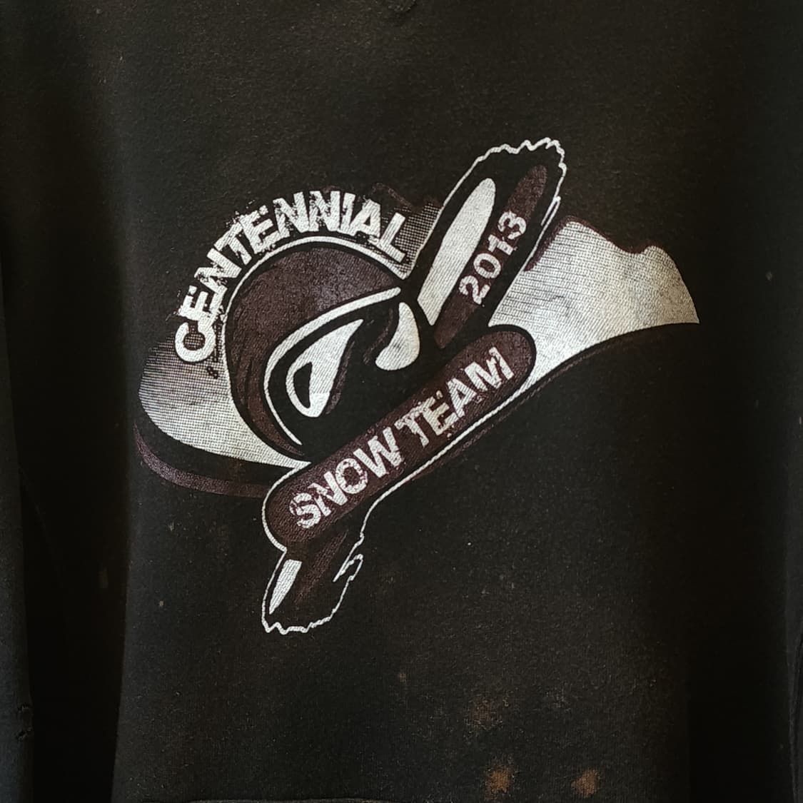 90s 러셀 후드 빈티지 스웻셔츠 러셀 썬페이딩 스노우보드 블랙 L 상품이미지6