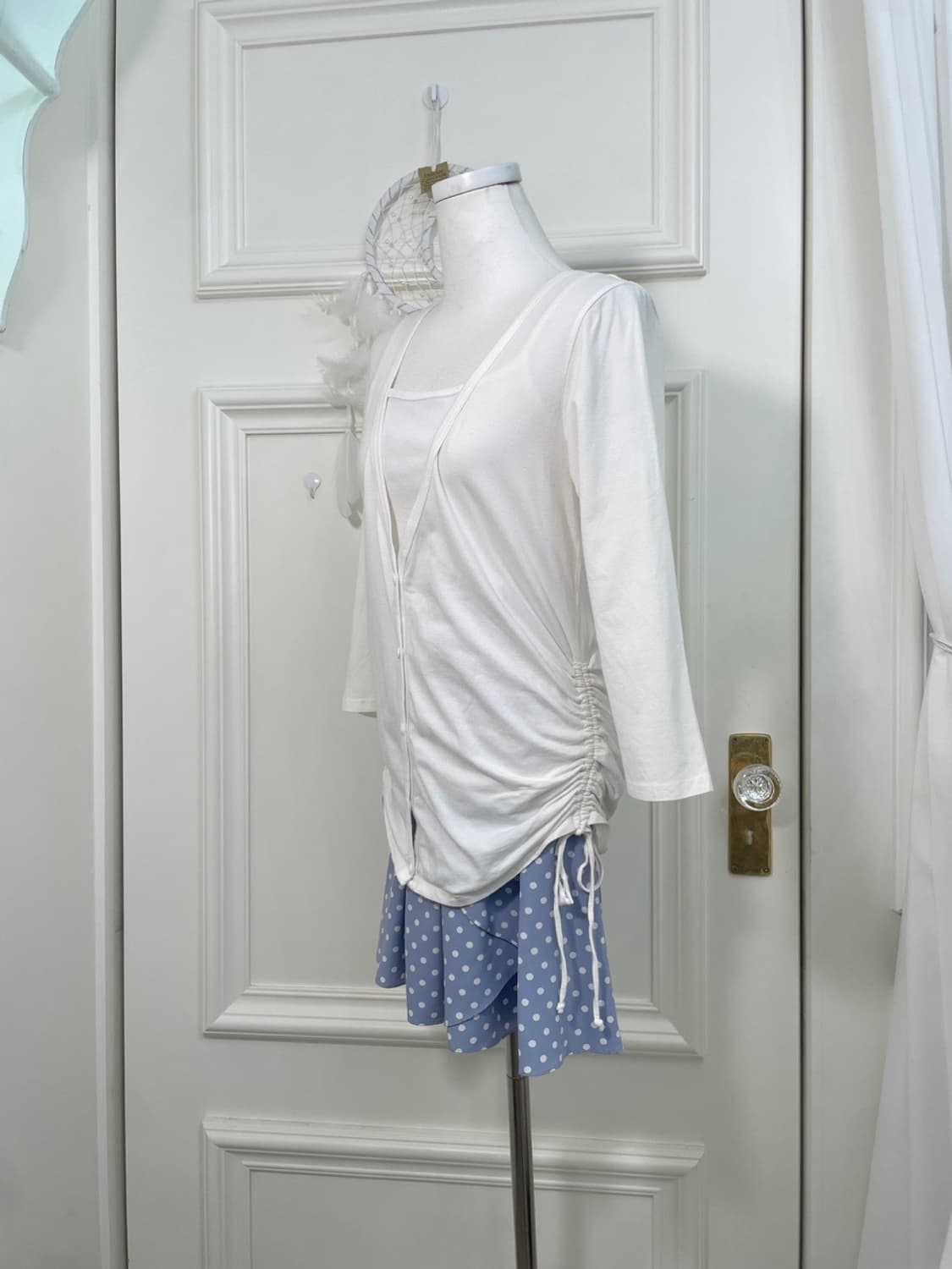 sky-blue dot wrap skirt 상품이미지7