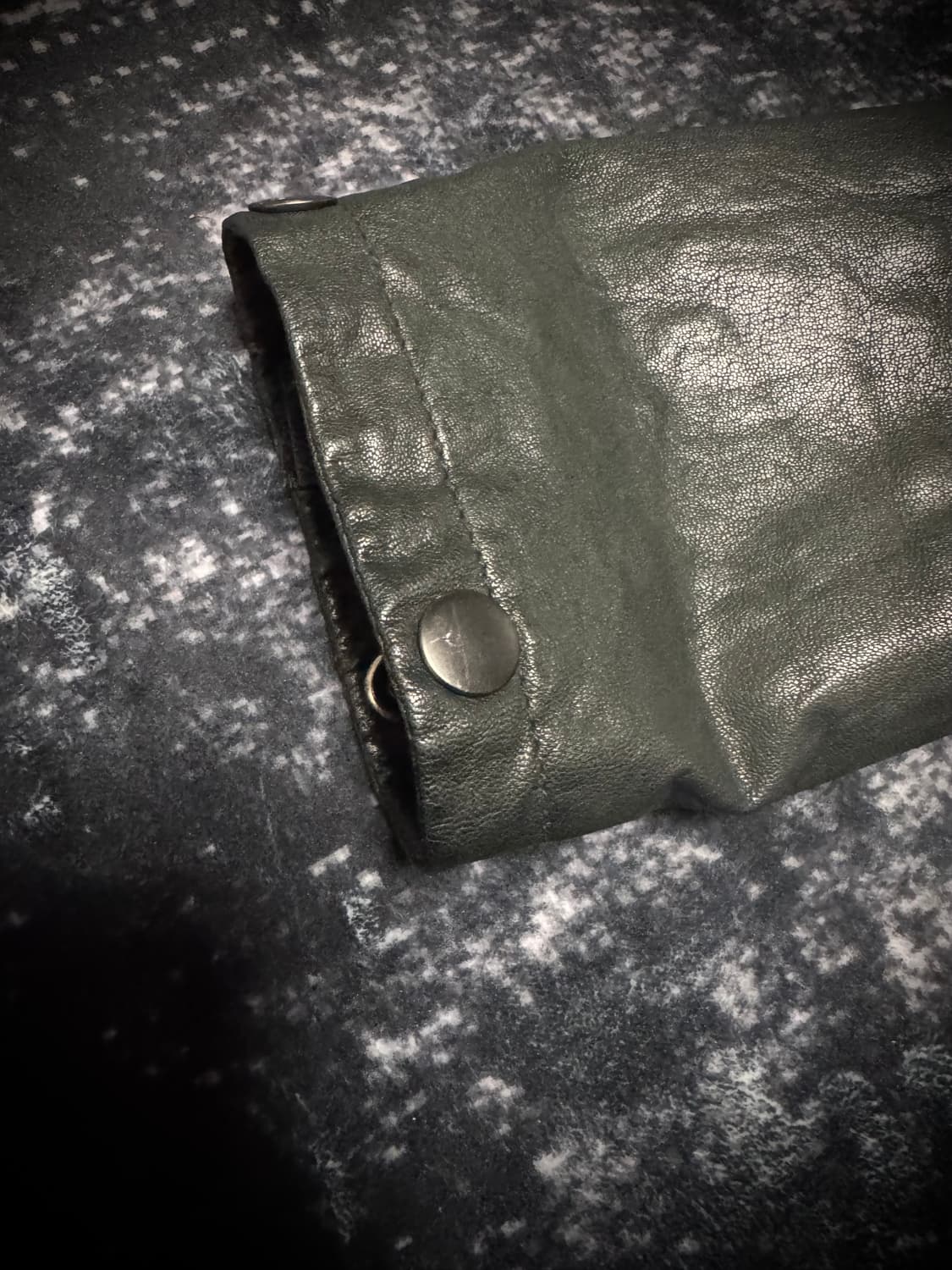 00s Style Dark Green Button Detail Leath 상품이미지4