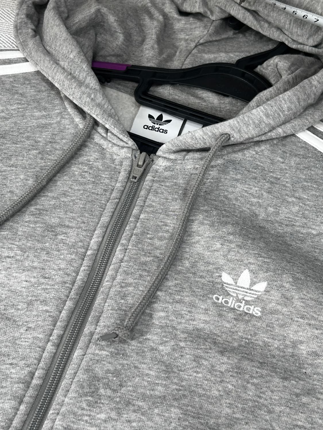 아디다스 파이어버드 삼선 후드집업 그레이 XL 기모 상품이미지6