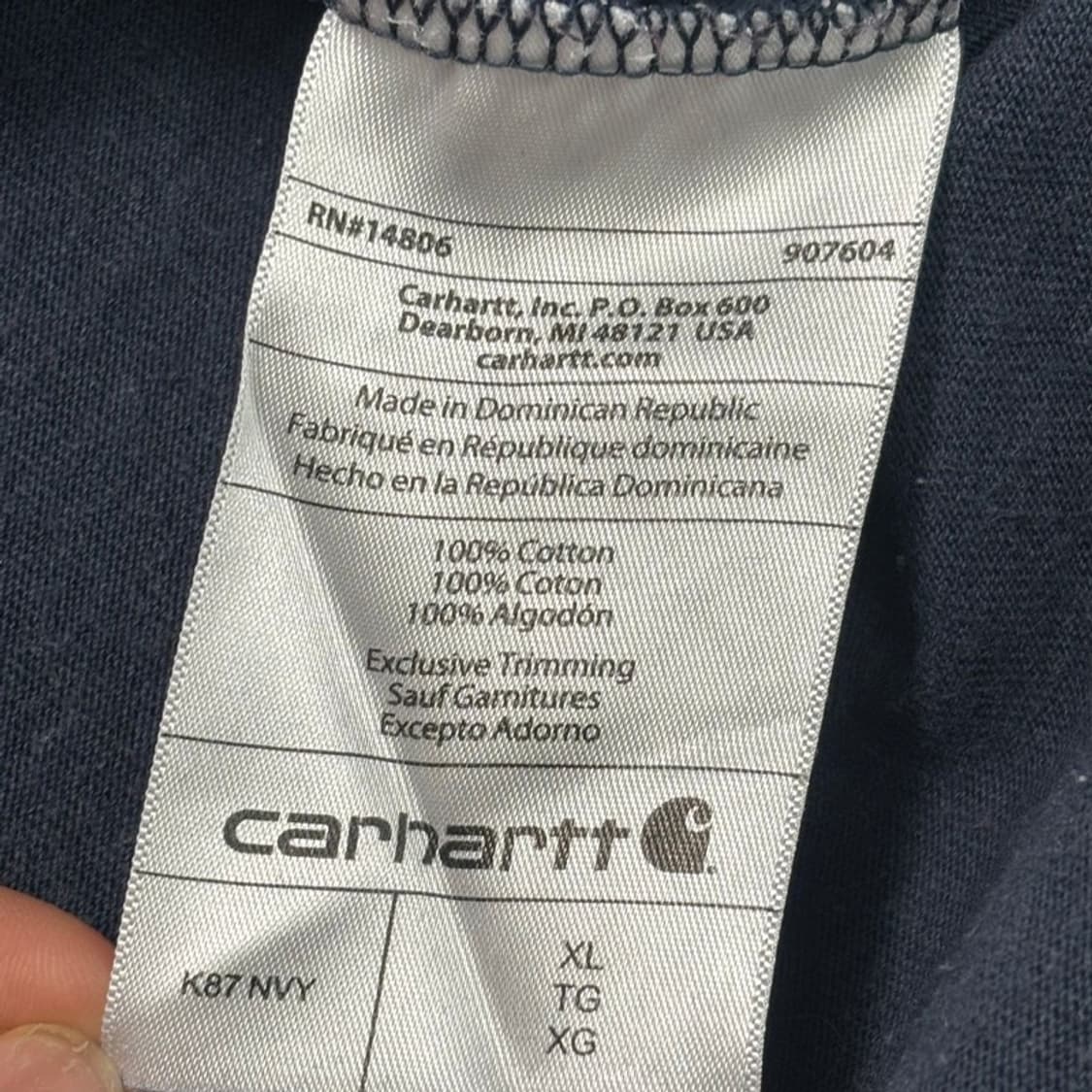 CARHARTT 포켓 반팔티 네이비 XL 상품이미지6