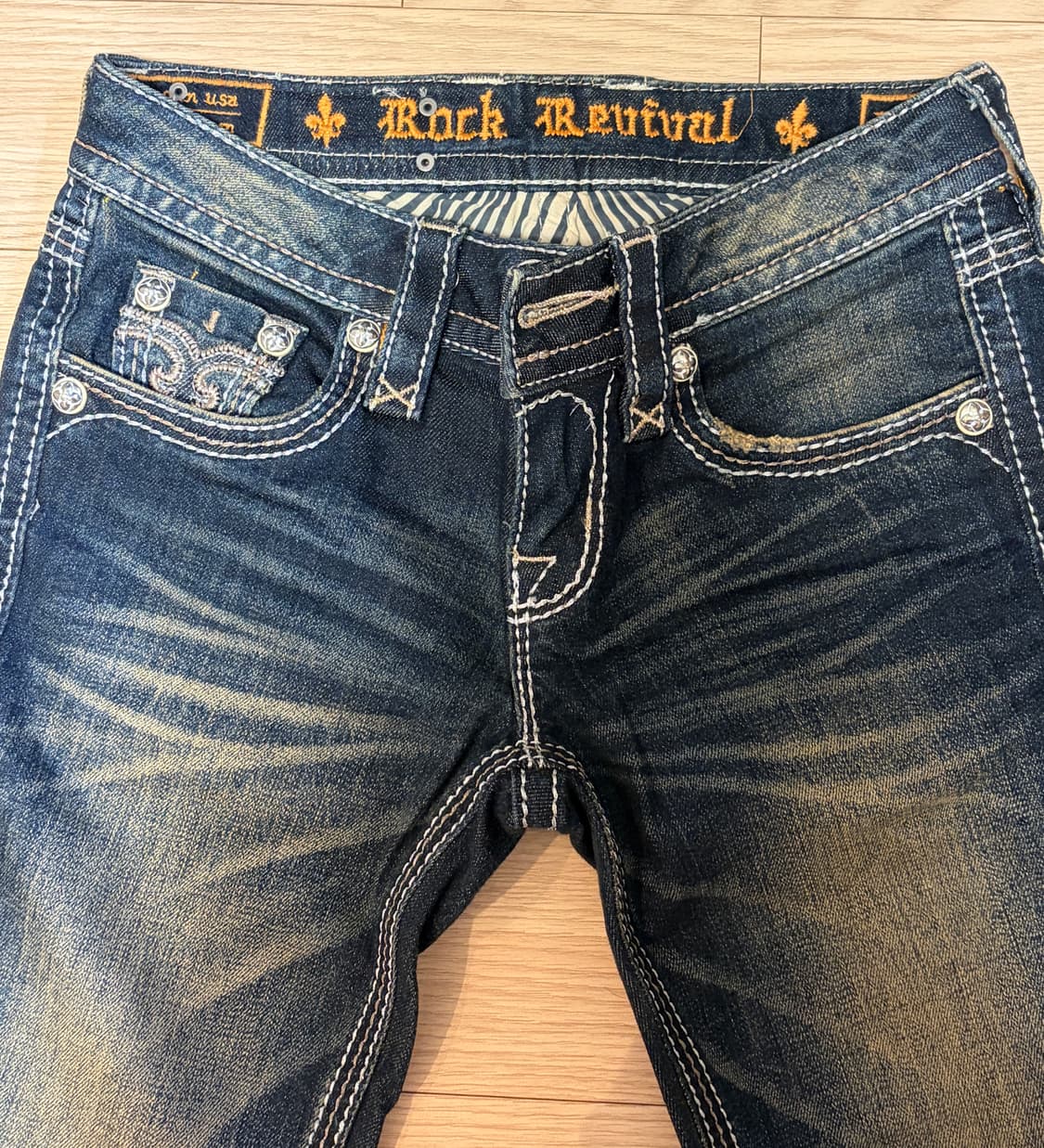 락리바이벌 rock revival 큐빅 로우라이즈 부츠컷 청바지 데님 상품이미지2