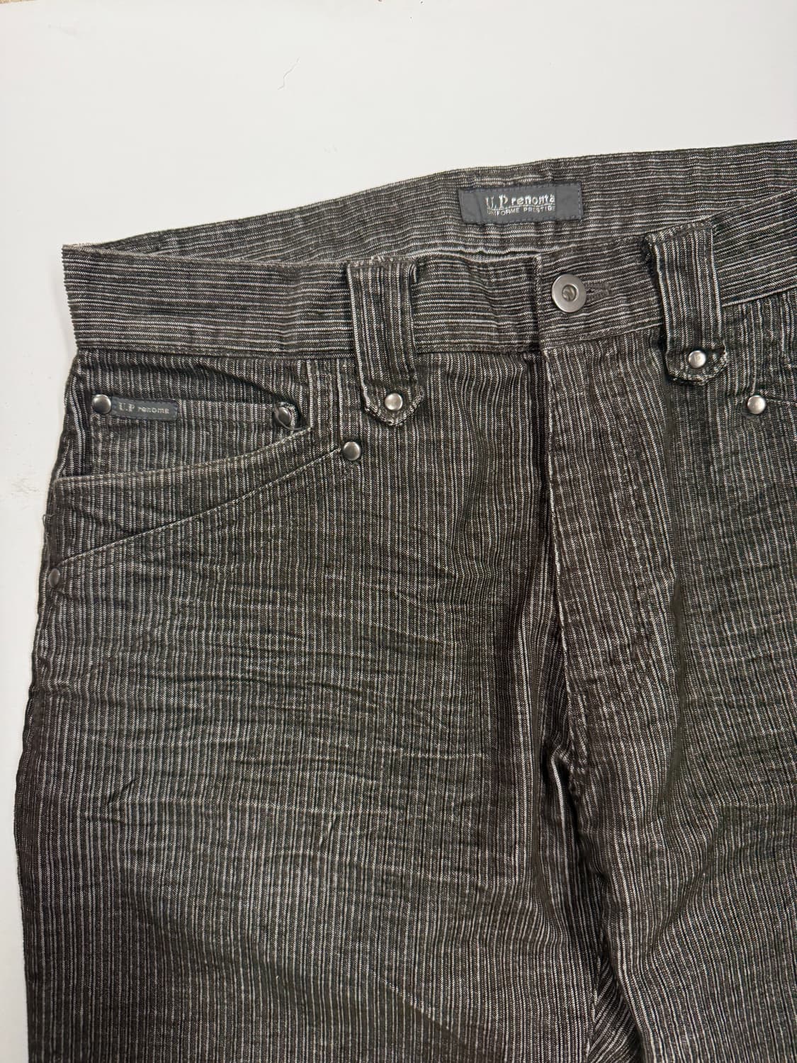 U.P. Renoma 빈티지 스트라이프 데님 팬츠 상품이미지4