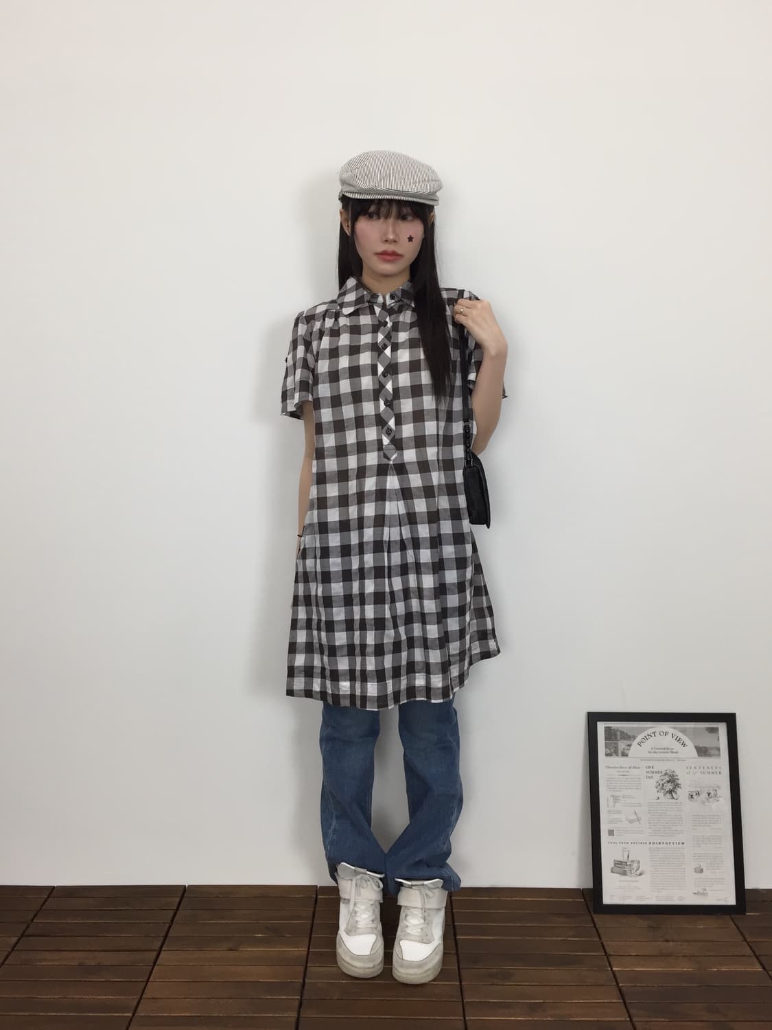 'Vert Dense' Checked Midi Onepiece 상품이미지2