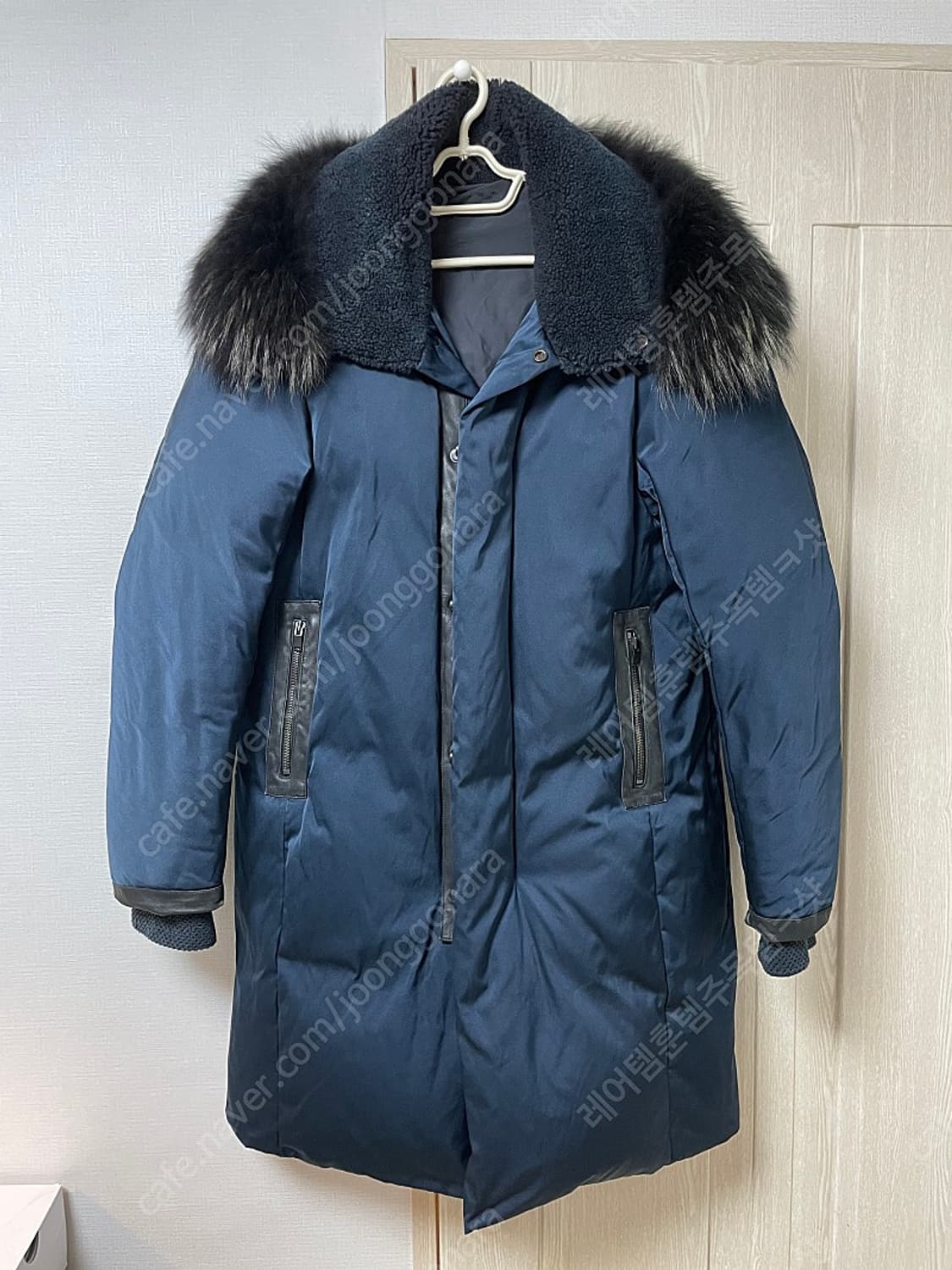 시스템 옴므 양털 너구리퍼 가죽 구스다운 롱패딩 상품이미지2