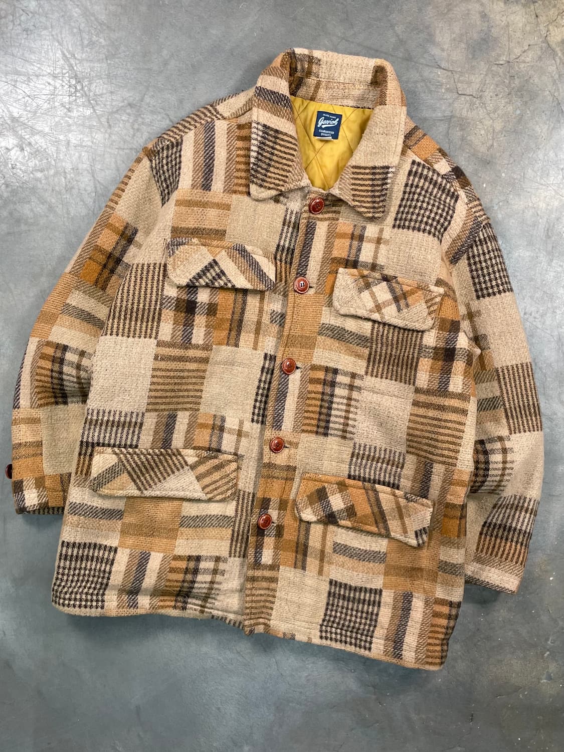 빈티지 체크 믹스 울 셔츠 자켓 상품이미지2