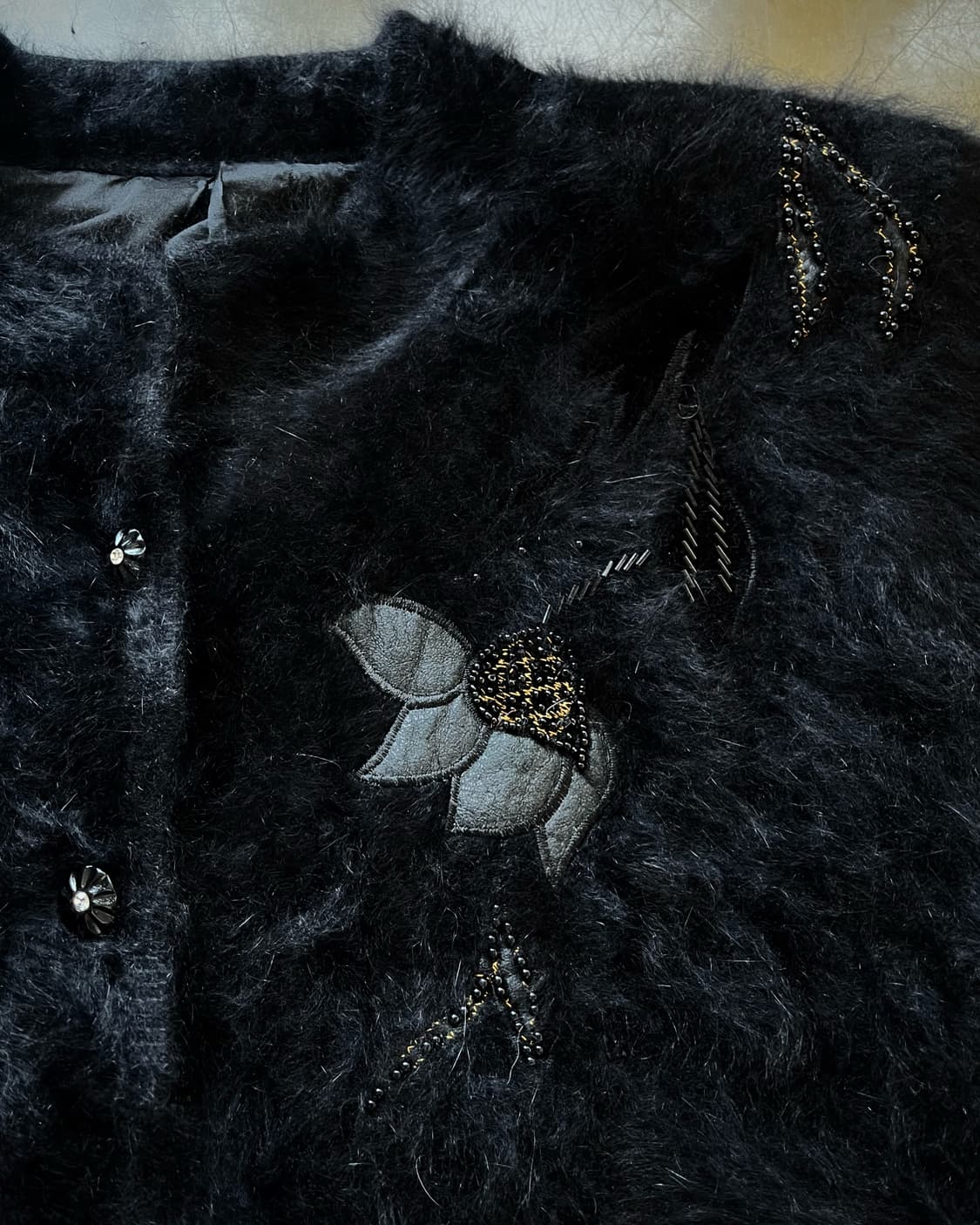 Jpn Vintage Floral Detail Angora Fur JK 상품이미지5