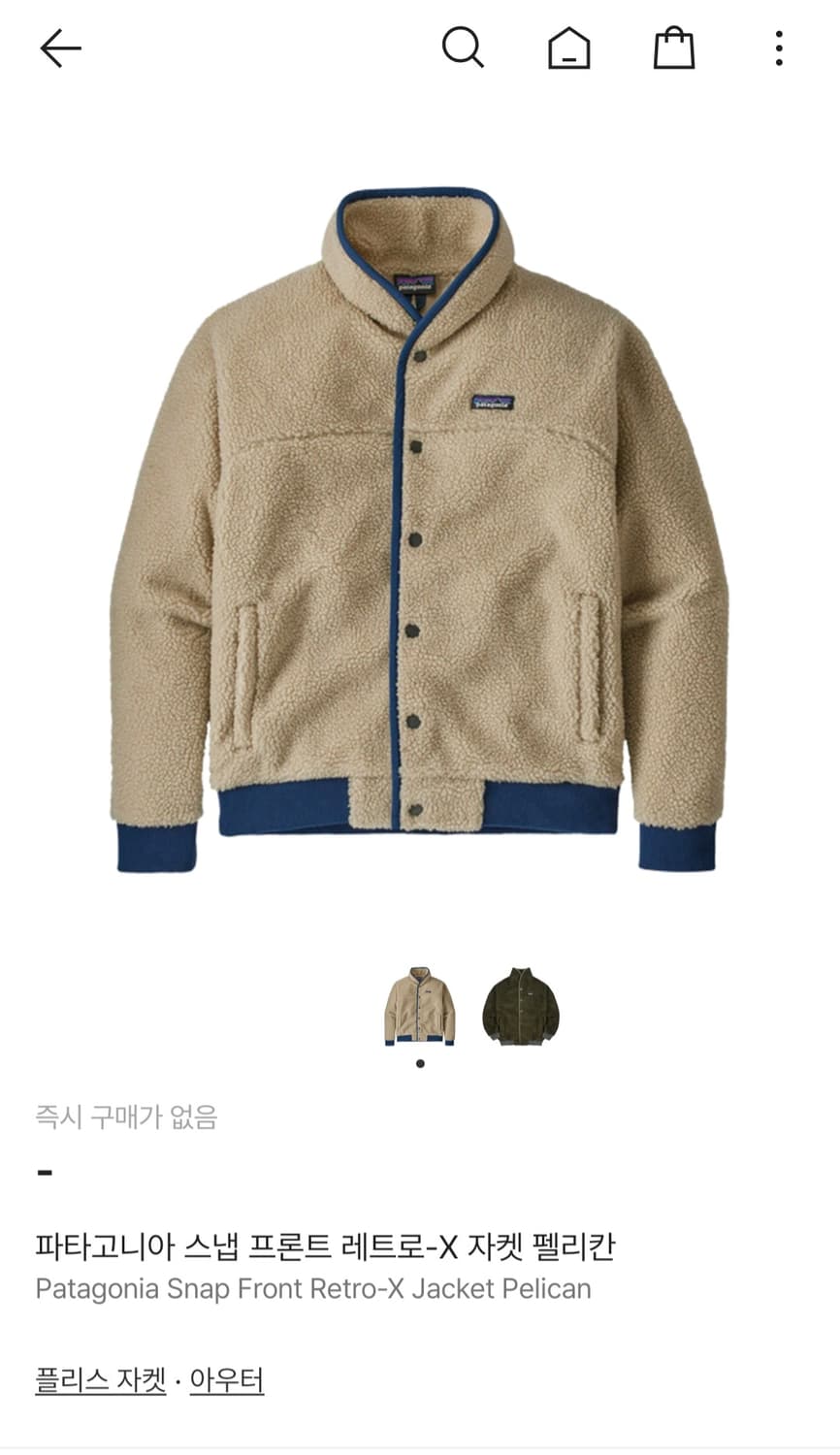 파타고니아 스냅 프론트 레트로X 자켓 L(100) 상품이미지3