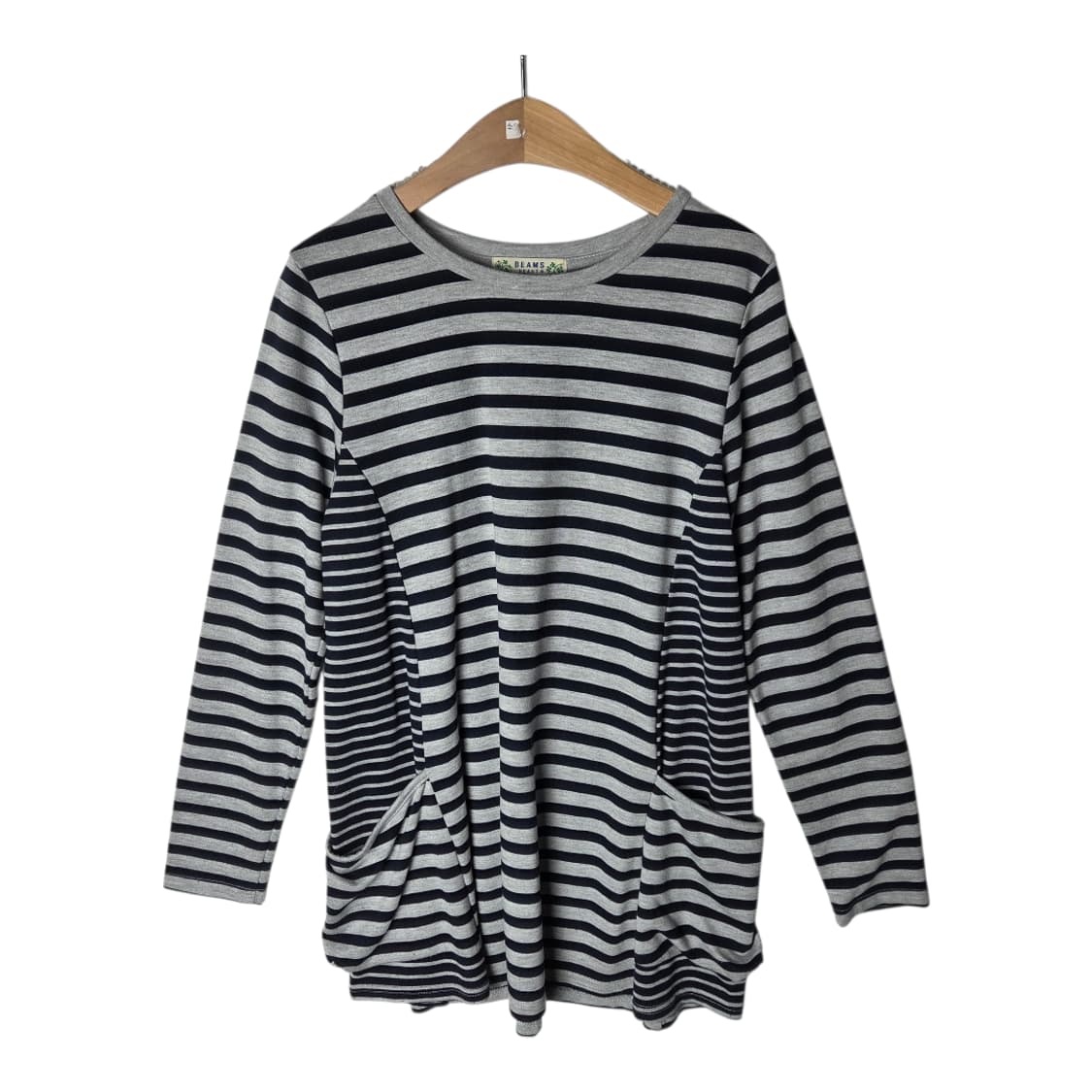 [Beams heart] 빔즈 스트라이프 포켓 롱슬리브 상품이미지1