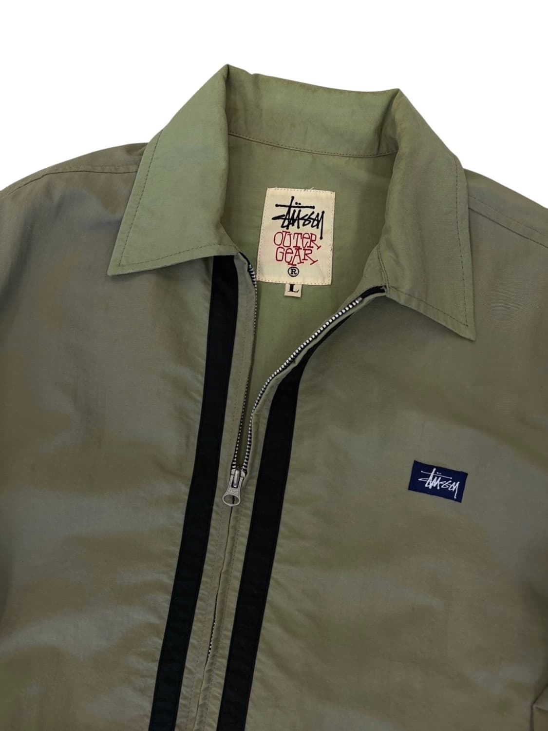90년대 STUSSY gear 스투시 기어 자켓 카키올리브 (L) 상품이미지2
