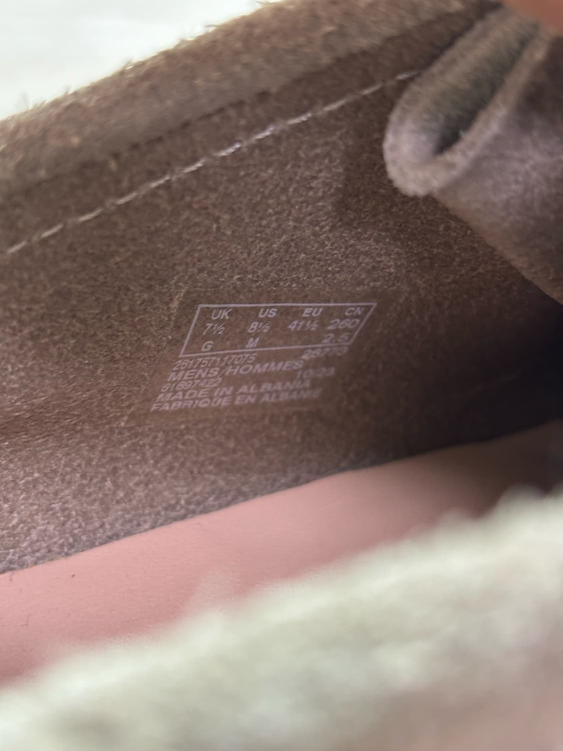 클락스 왈라비 페일 그레이 uk7.5 size260 상품이미지5
