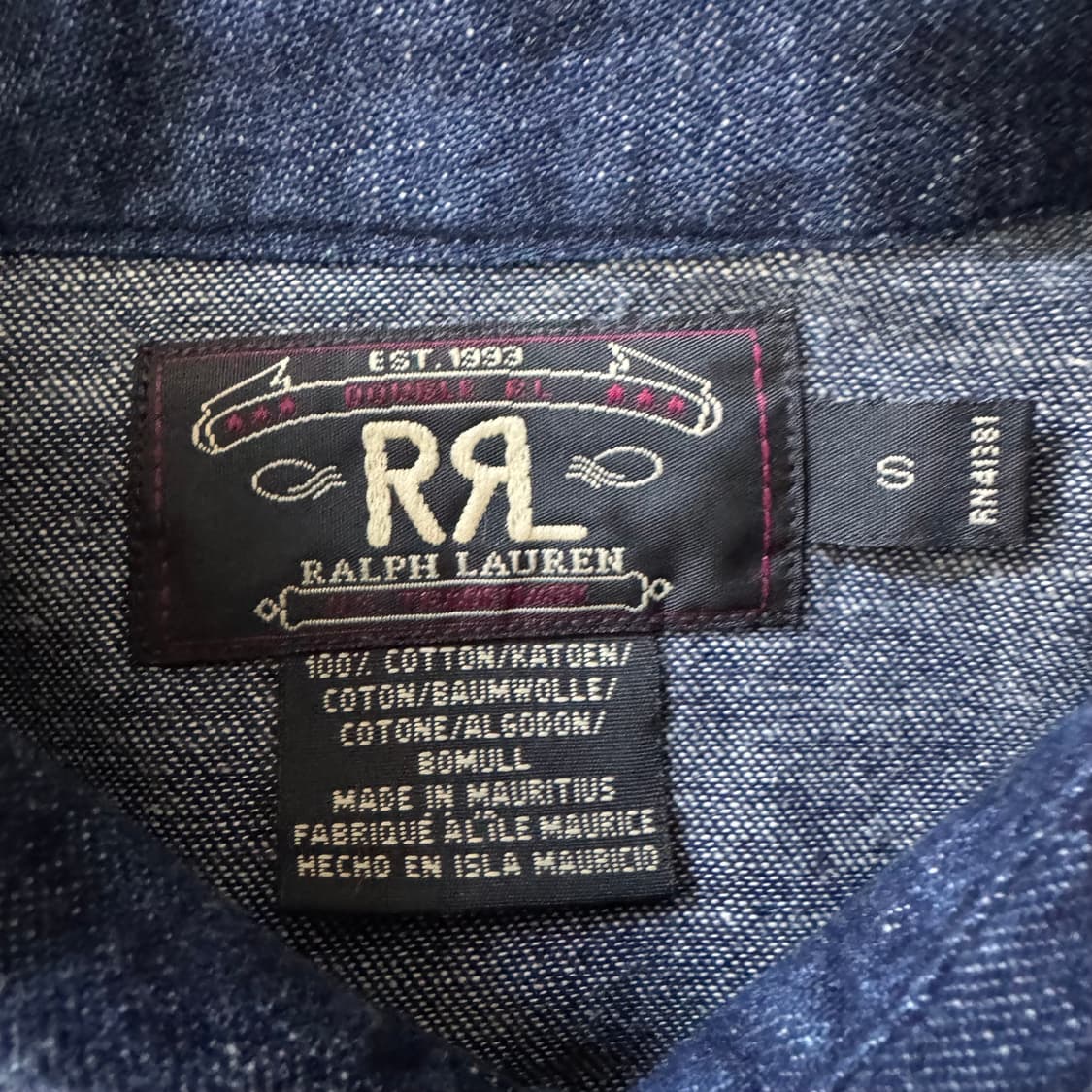 [M~L] RRL 더블알엘 웨스턴 셀비지 데님 셔츠 상품이미지9