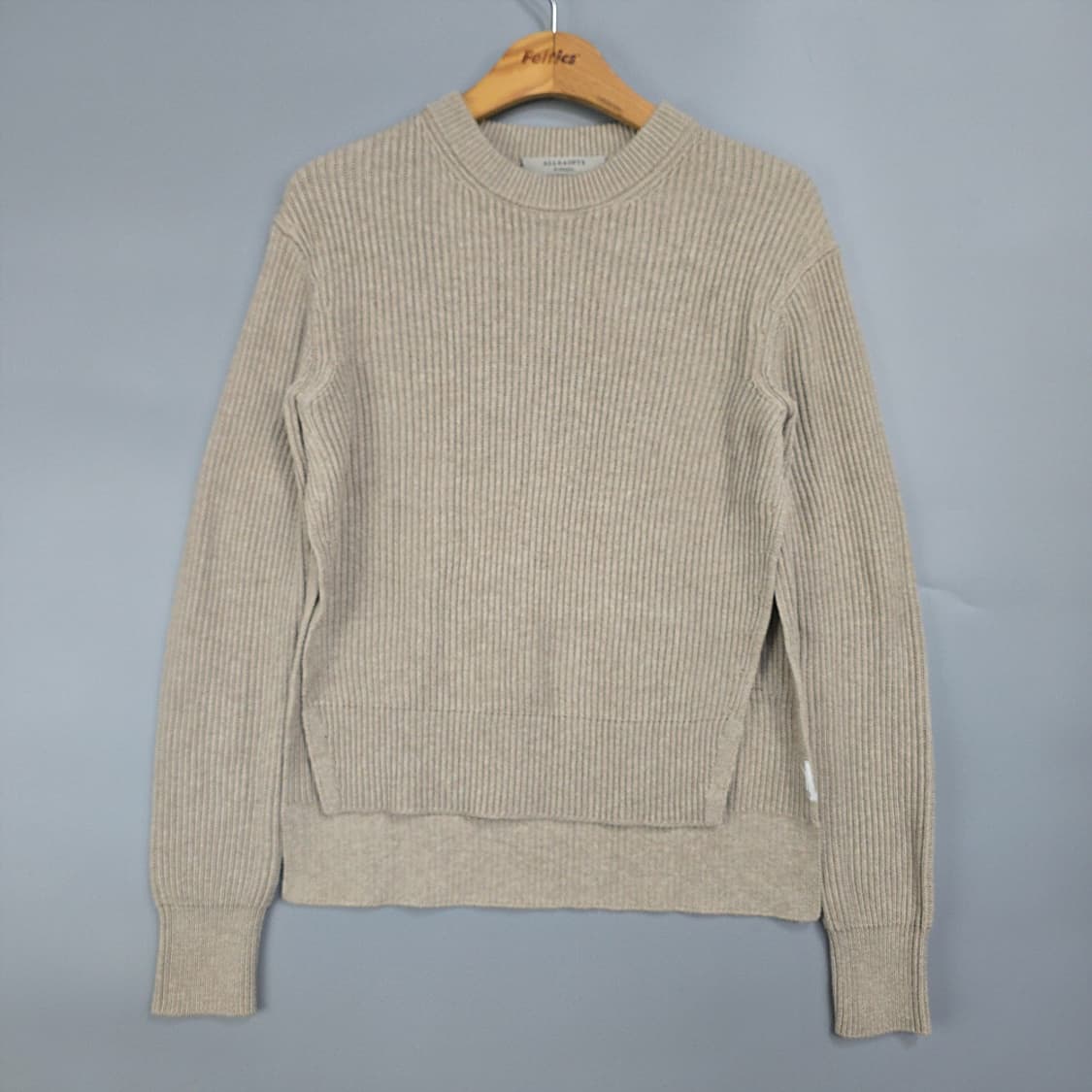 올세인츠 ALLSAINTS 리브드 니트 XS | 언밸런스 크루넥 스웨터 상품이미지1