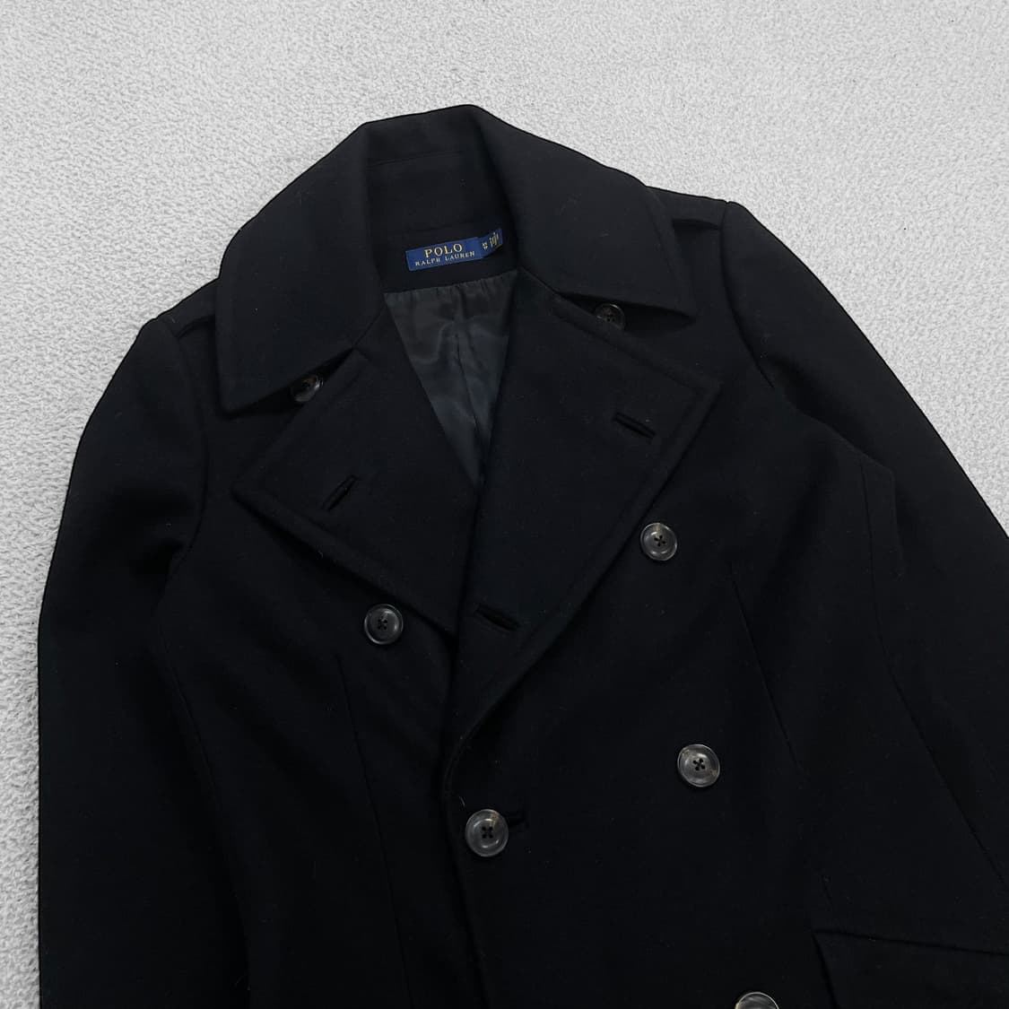 폴로 랄프로렌 울 더블 코트 블랙 상품이미지2