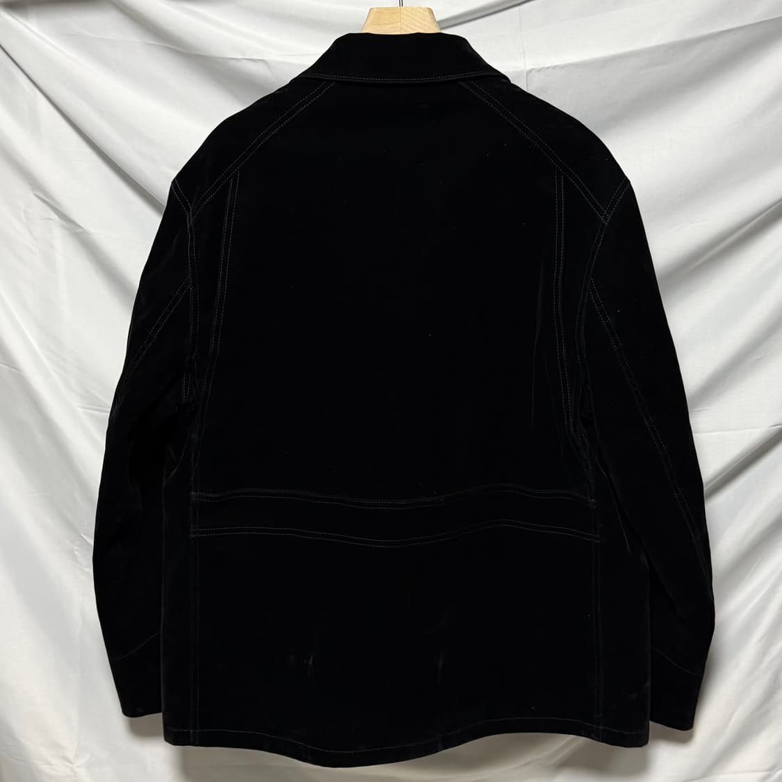 [S급/56] 프라다 벨벳 데님 블루종 자켓 블랙 상품이미지4