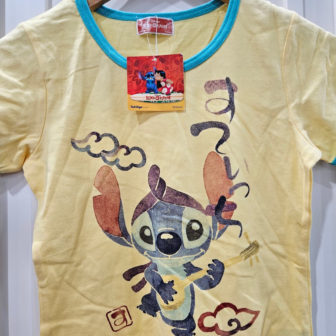 디즈니 스티치 옐로우 반팔 티셔츠 상품이미지3