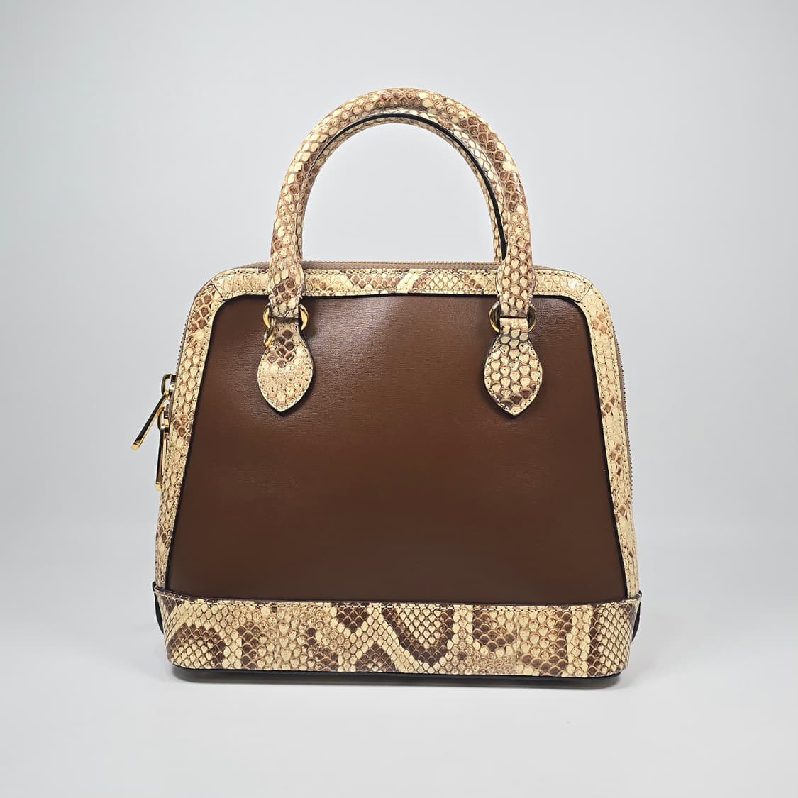 구찌 스몰 레더 파이톤 트리밍 홀스빗 1955 탑 핸들 토트 겸 숄더백 상품이미지3