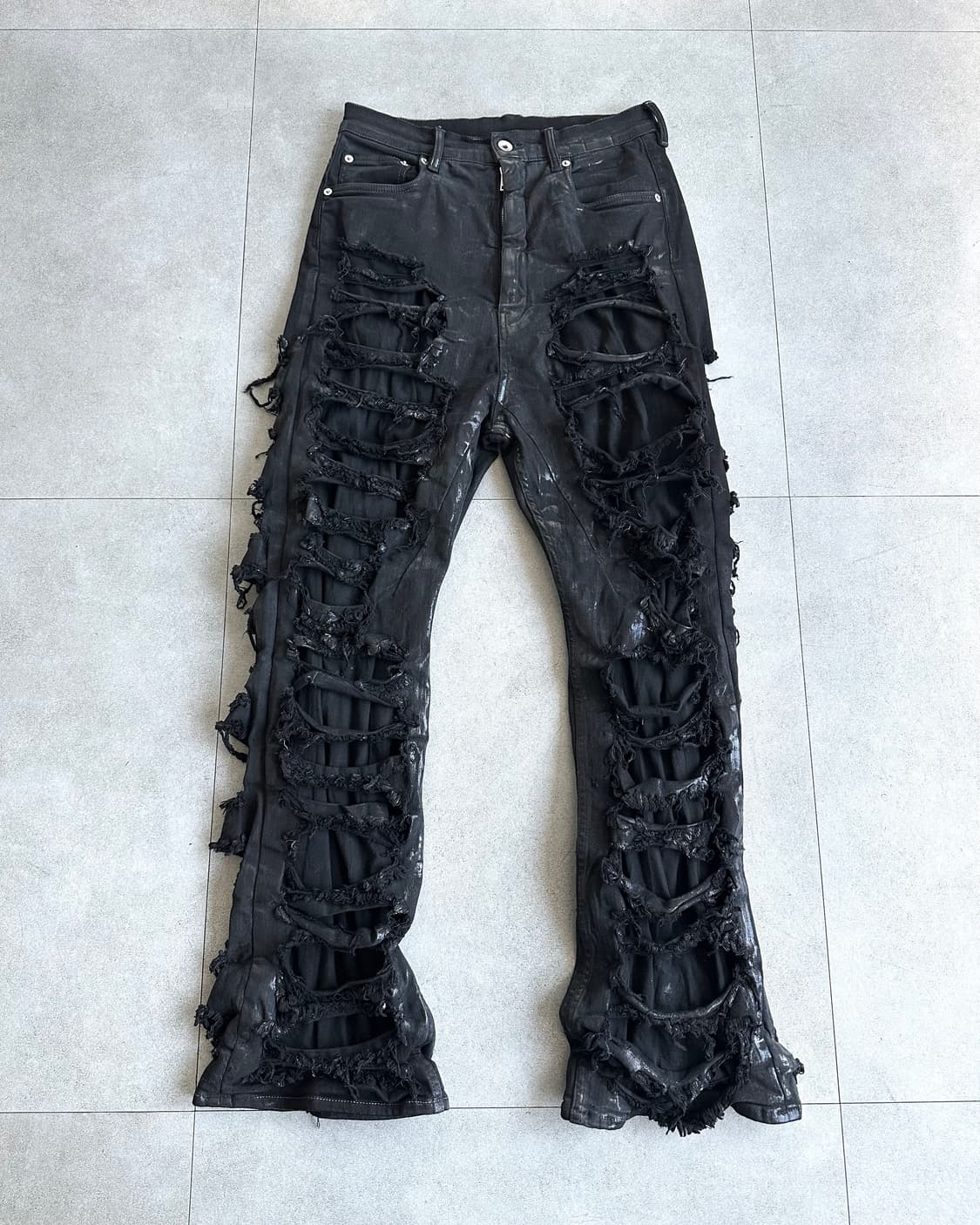 릭오웬스 디스트로이드 게스컷 왁스코팅 플레어진 상품이미지4