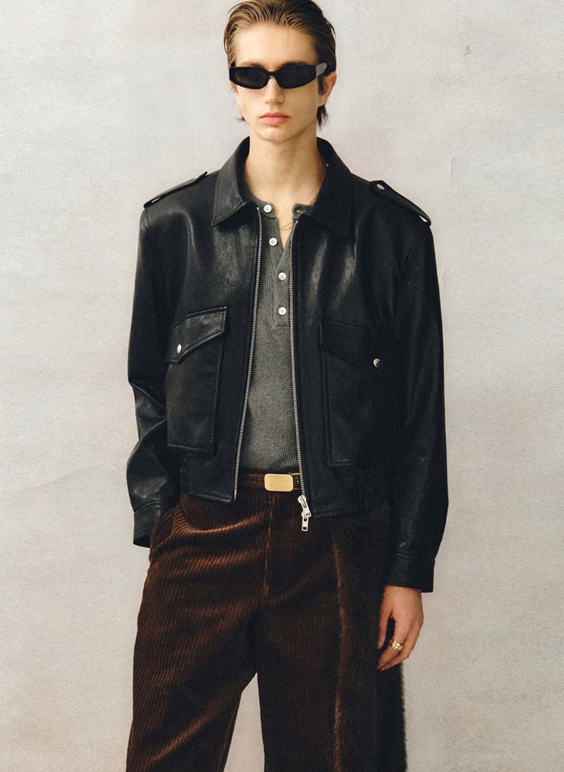 노이어 베지터블 램스킨 A-2 블루종  상품이미지2