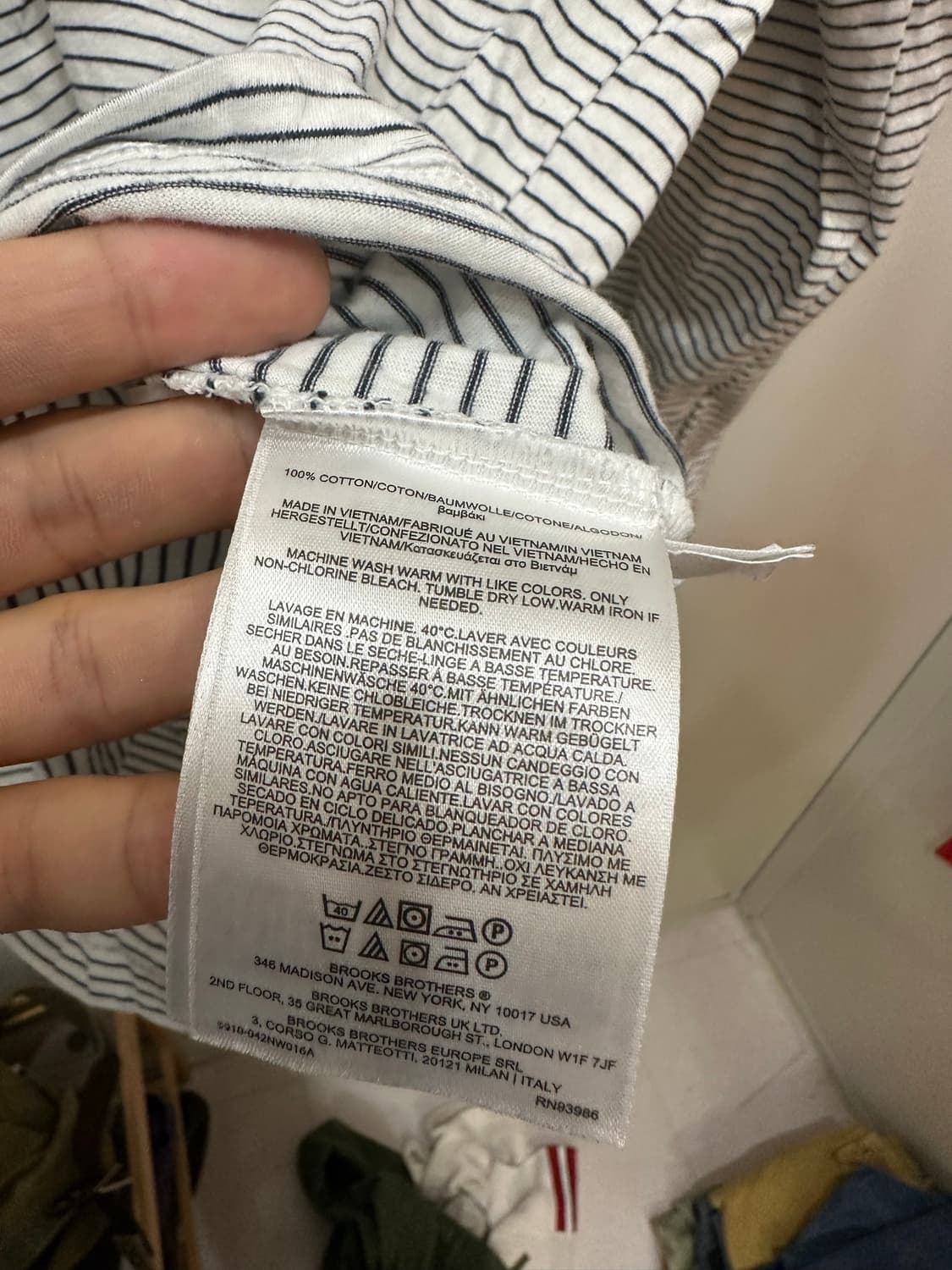 브룩스브라더스 헨리넥 스트라이프 티셔츠M 상품이미지4