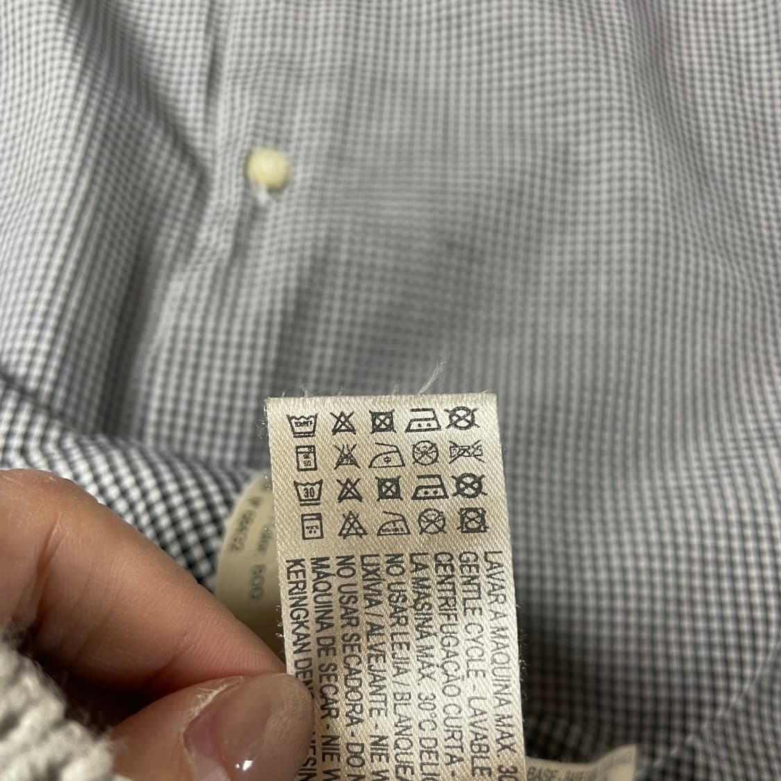 마시모두띠 블랙 화이트 마이크로 체크 긴팔 셔츠 상품이미지6