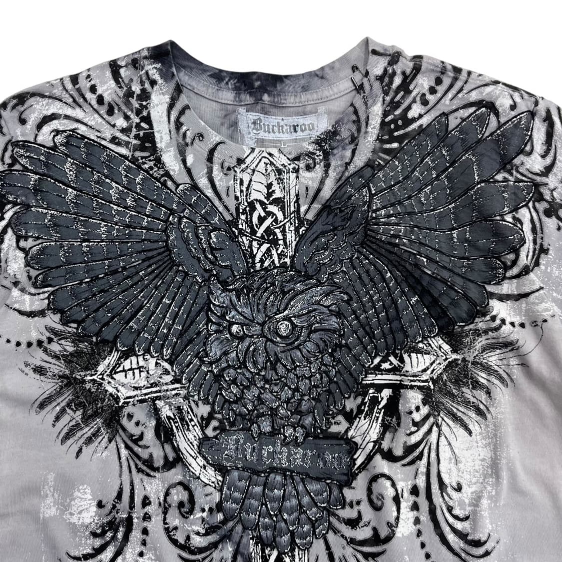 버커루 윙스 프린팅 그레이 반팔티 L 상품이미지6