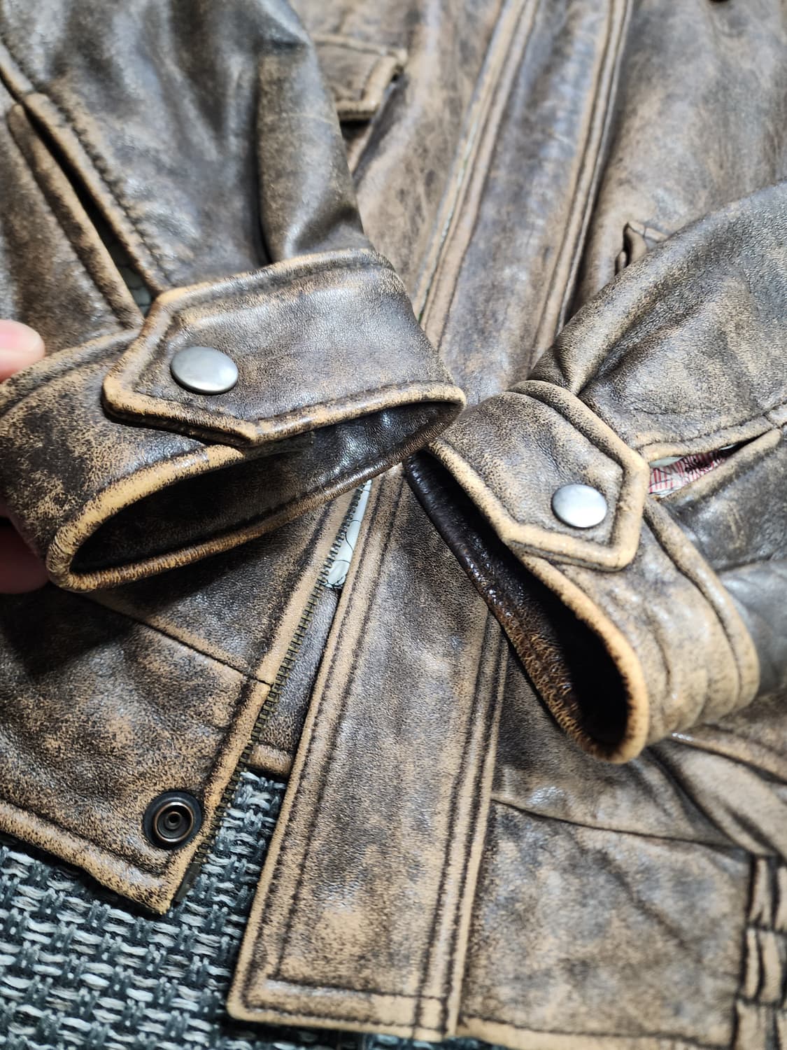 리얼레더 빈티지  자켓 M  상품이미지3