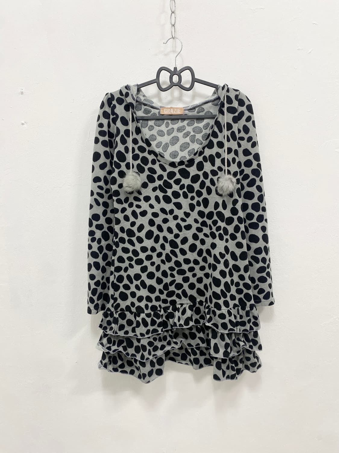 [GRAZIE] 갸루 호피도트 폼폼이 원피스 상품이미지6