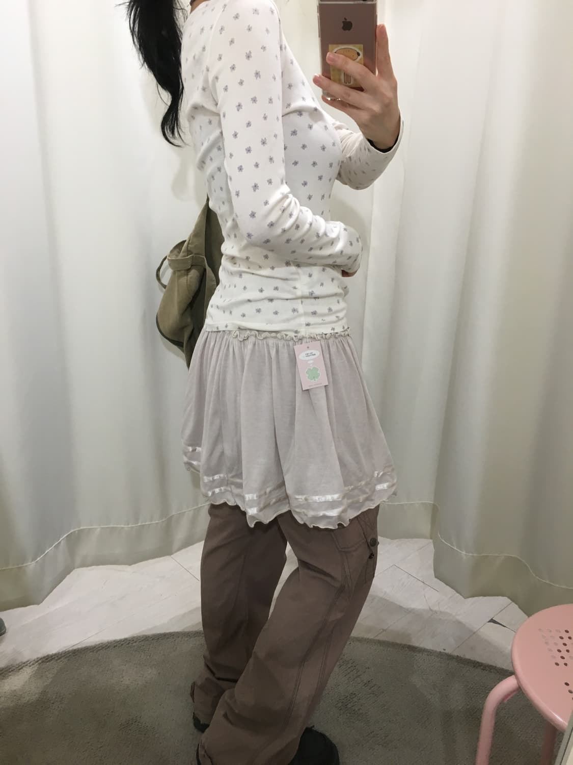 아이보리 잔꽃 롱슬리브 상품이미지7