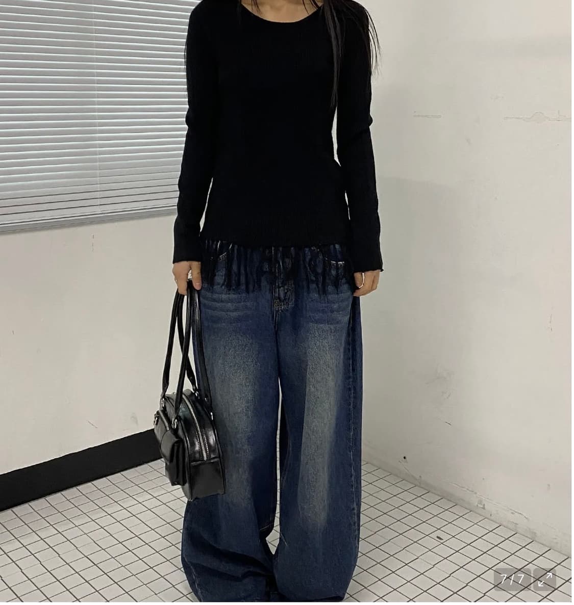 밀로우먼 부클 프린지 롱 슬리브 니트 상품이미지3