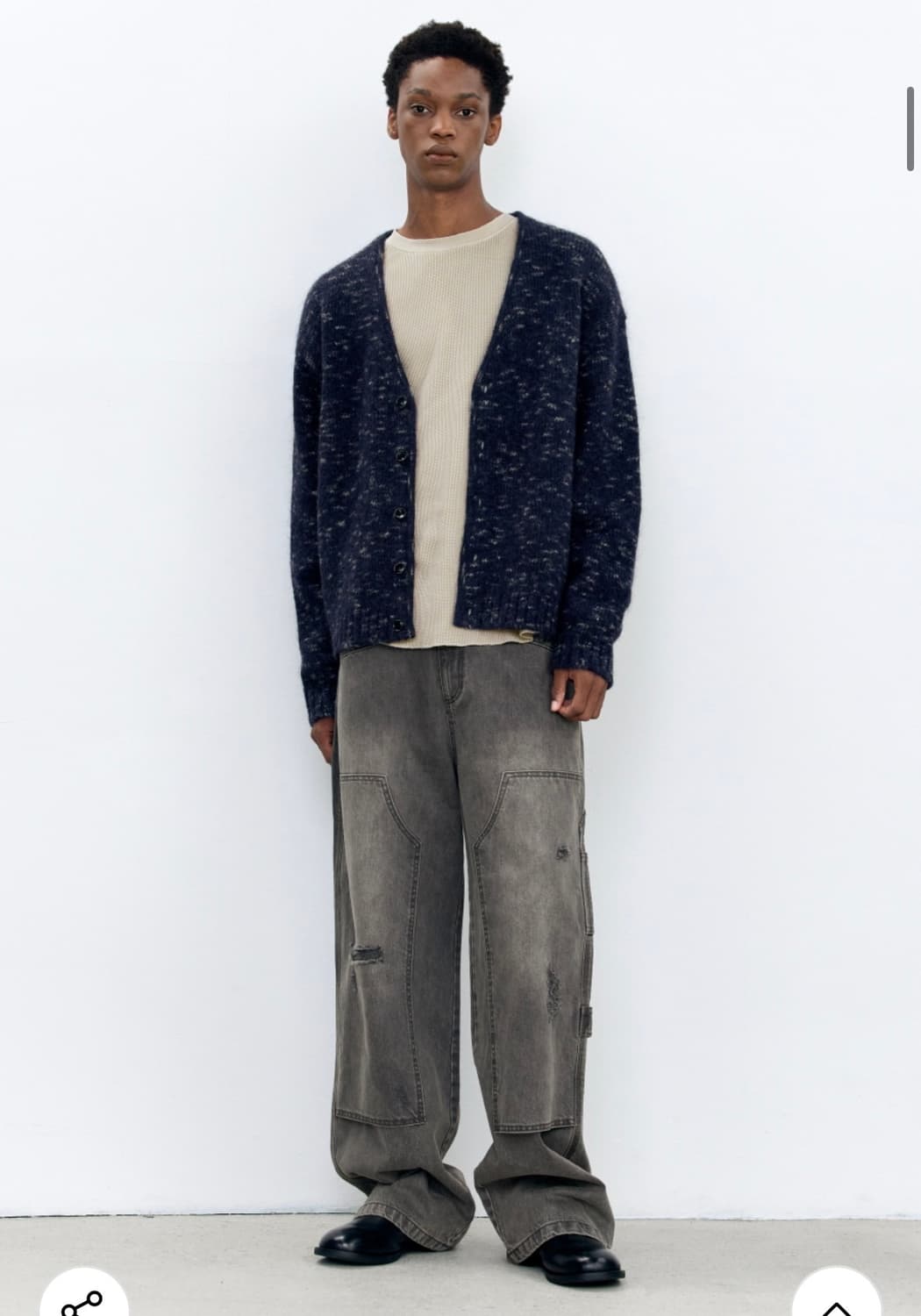 인사일런스 이탈리안 모헤어 믹스 카디건 DARK NAVY L사이즈 상품이미지3