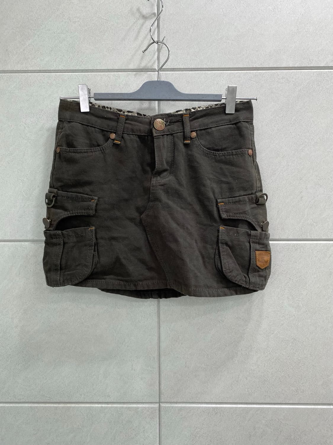  Y2K Cargo Pocket Leopard Skirts 상품이미지4