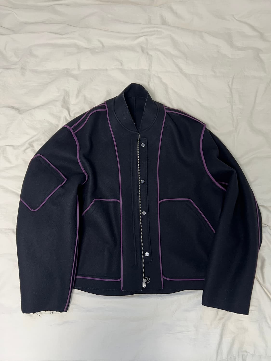 이얼즈어고 컷아웃 멜톤울 블루종 L 상품이미지7