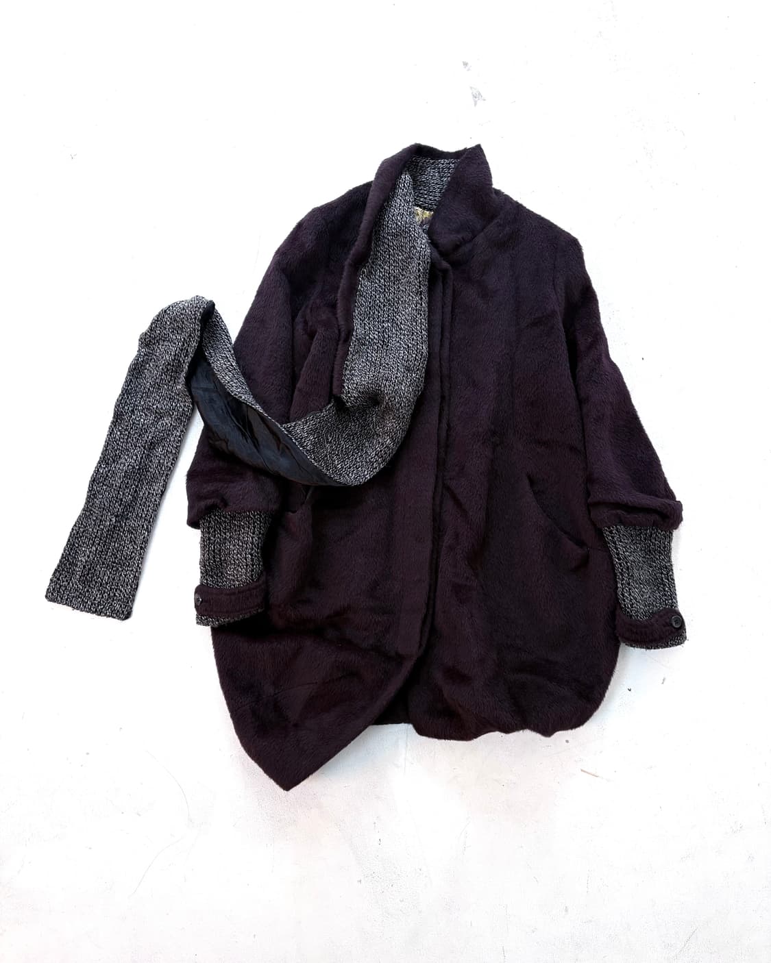 Tankus deep maroon muffler volume coat 상품이미지4