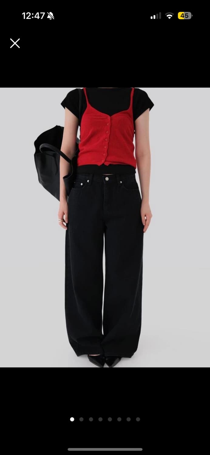 어텀 블랙 와이드 팬츠 상품이미지1