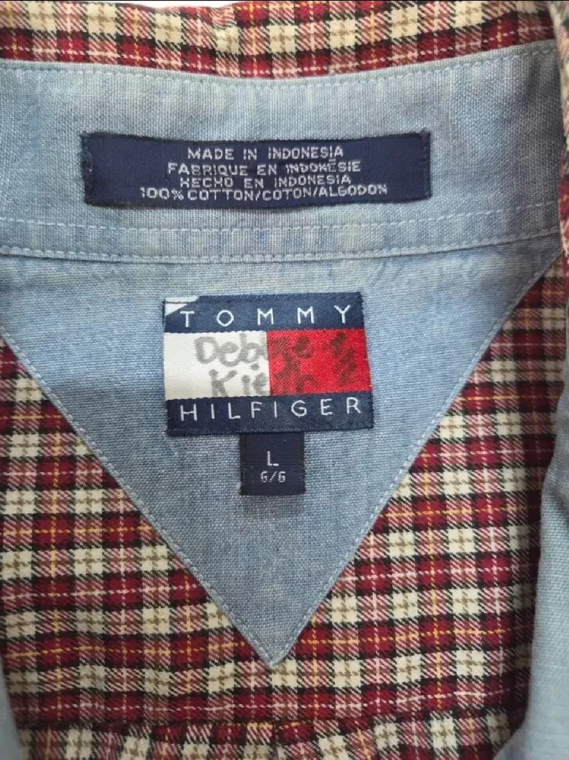타미힐피거 체크 긴팔 셔츠 L 상품이미지3