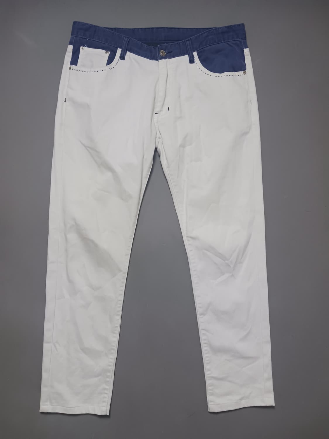 [34] 돌체앤가바나 화이트/블루 레이어드 면바지 상품이미지1