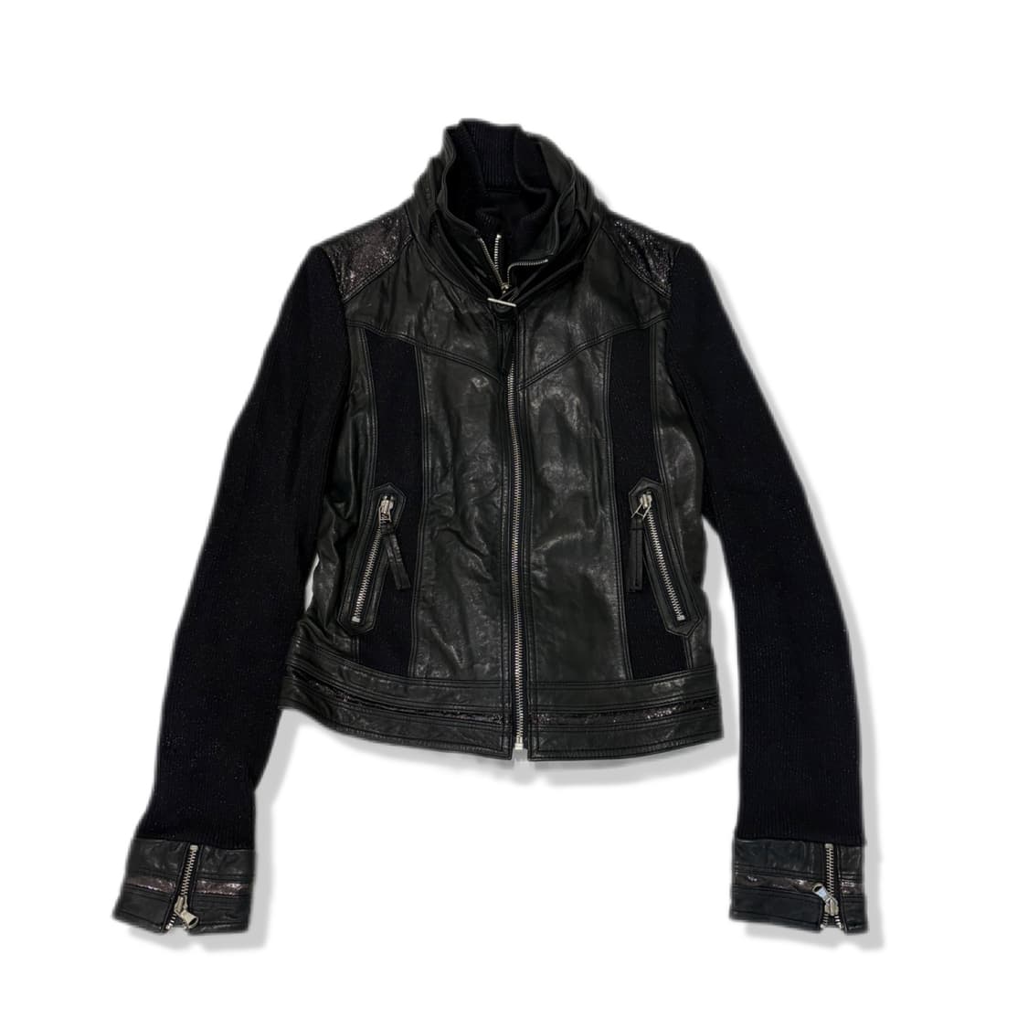 egoist 니트배색양가죽자켓66 상품이미지1