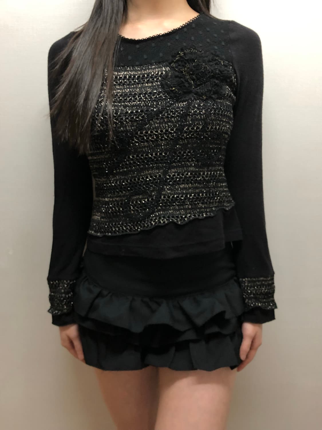 빈티지 블랙 오리엔탈 탑 상품이미지1