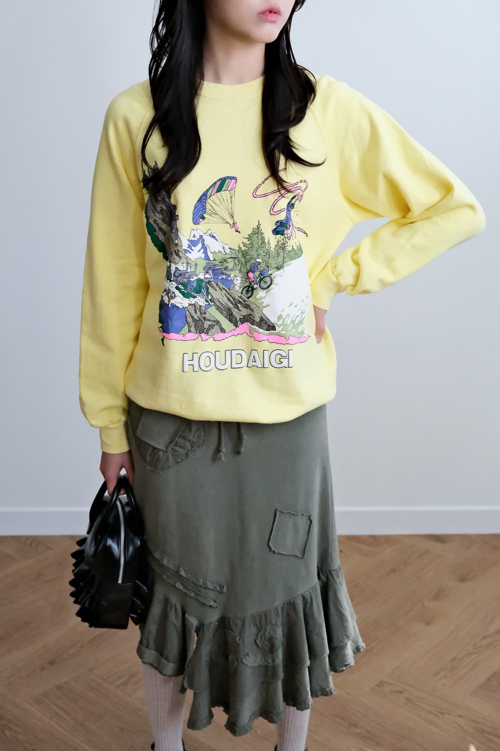 90s 재패니즈 프린팅 스웻 셔츠 95-100  상품이미지1