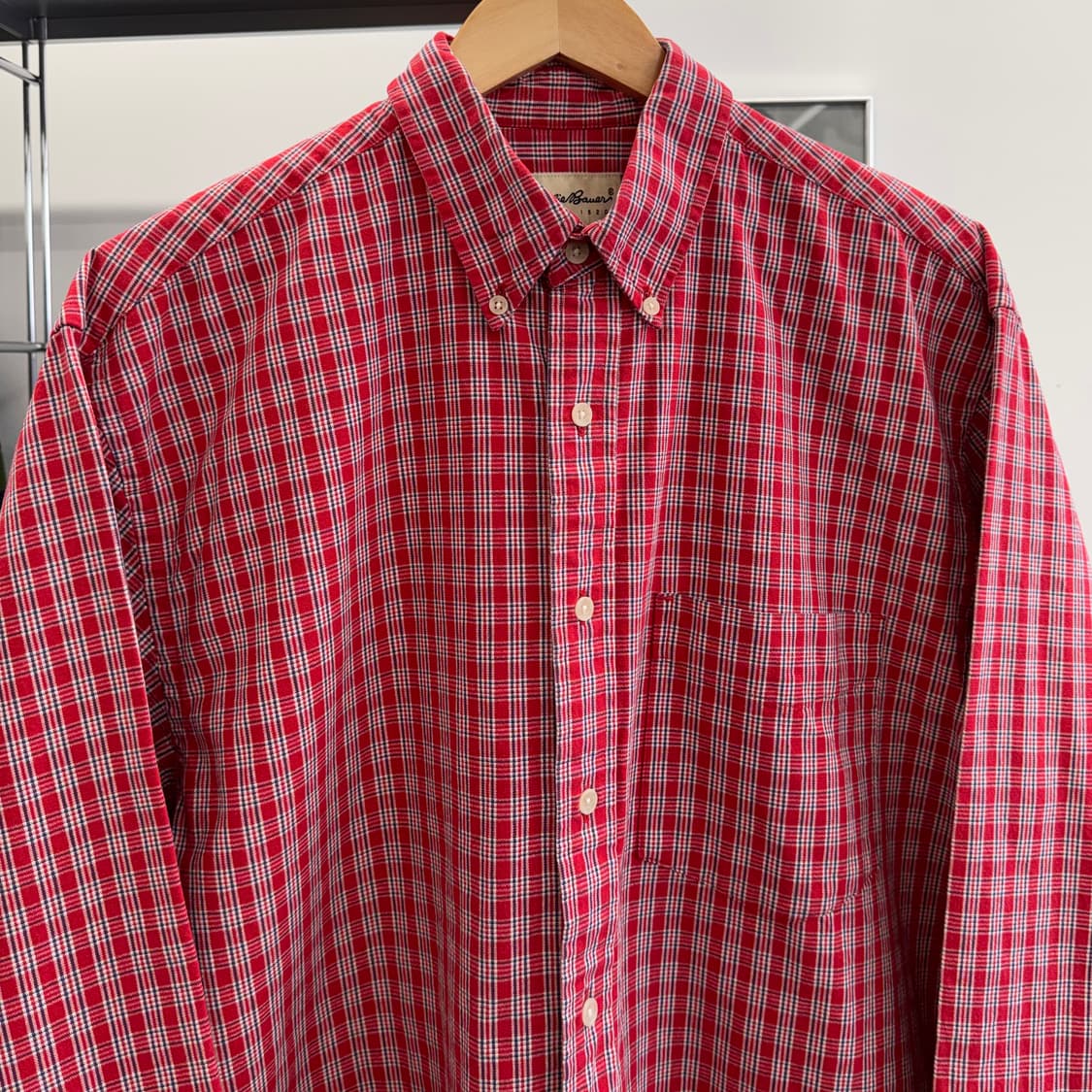90s 에디바우어 버튼다운 체크 셔츠 (2XL)  상품이미지1