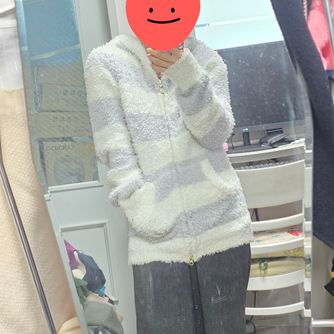 젤라또피케 일본빈티지)히메갸루 블루 모리걸 스트라이프 후드집업 상품이미지7