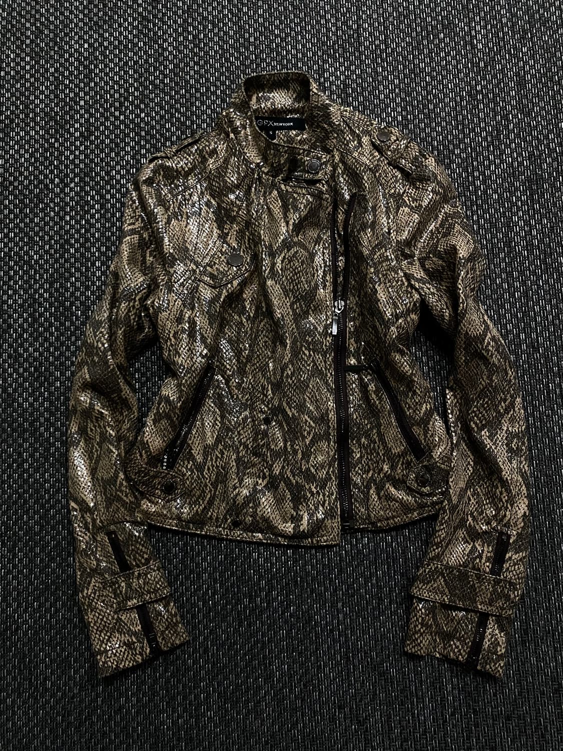 [GGPX]Python Pattern Slim Fit Rider Jack 상품이미지1