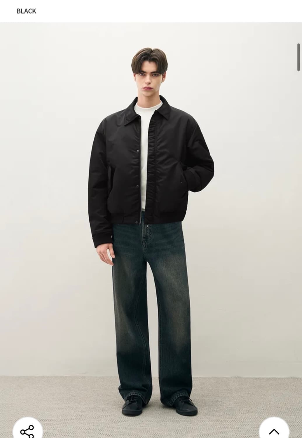 (L) 드로우핏 크롭 패디드 플라이트 블루종 자켓 [BLACK] 판매 상품이미지4