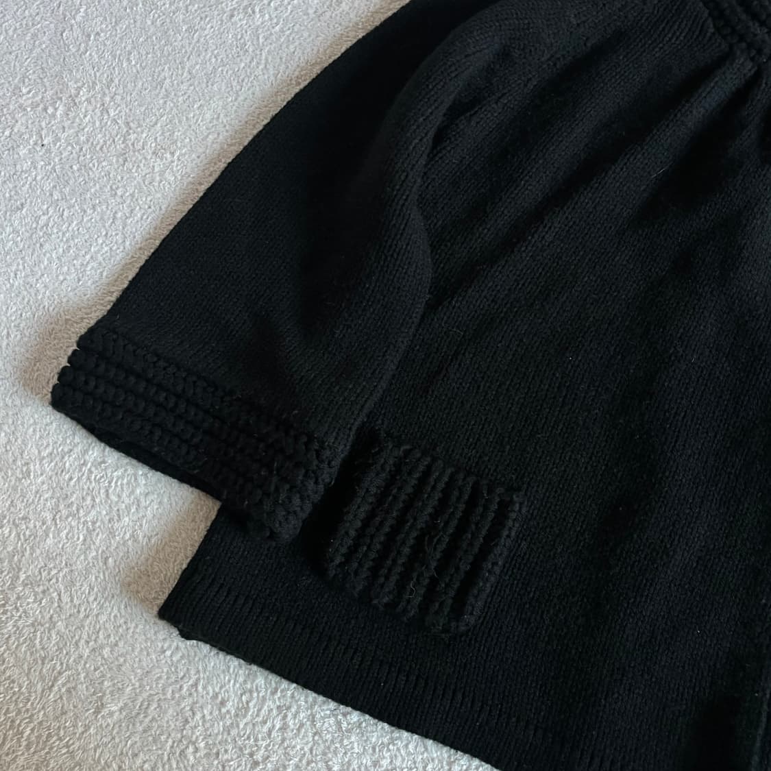 일본빈티지 putielal 케이프st 블랙 니트 가디건 상품이미지3