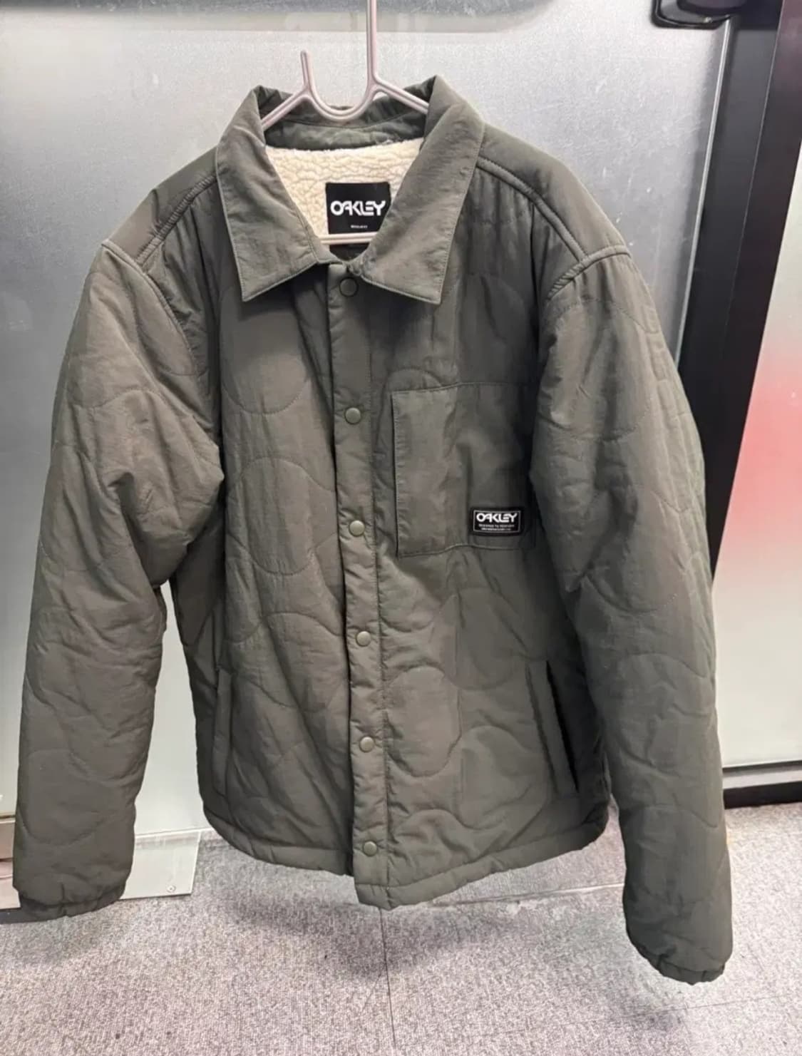 [L] 오클리 쉘파 퀼팅자켓 셔츠 카키 양털 깔깔이 누빔자켓 후리스 상품이미지3