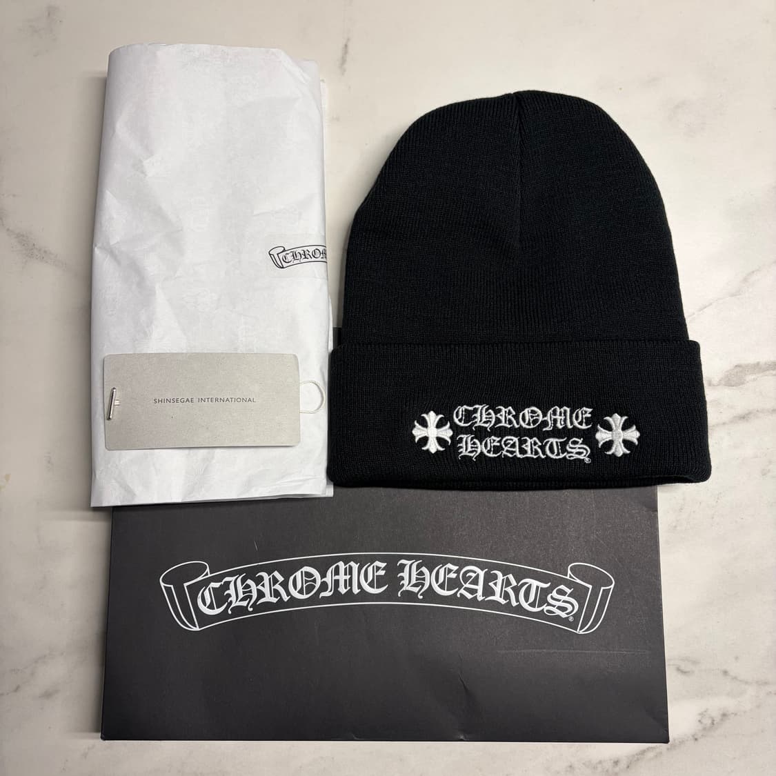 크롬하츠 Chrome Hearts 크로스 레터링 로고 워치 캡 비니 OS 상품이미지1