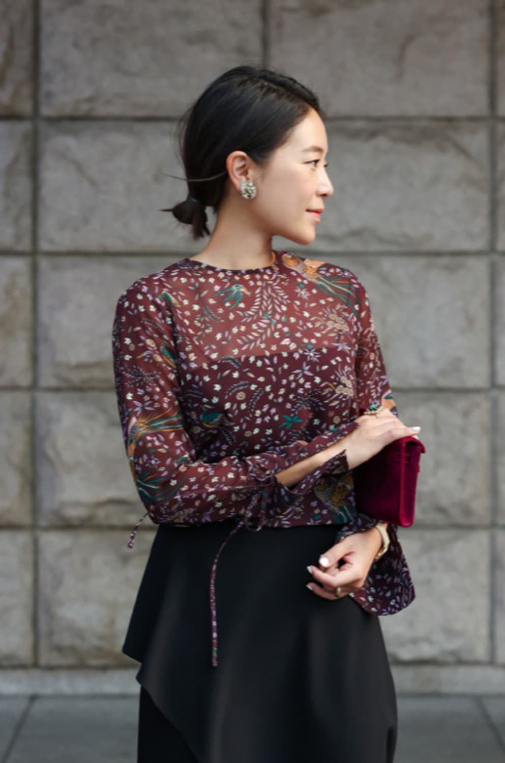 몽또또 쉬폰 커프스 블라우스 새제품 상품이미지3